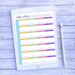 Weekly Meal Plan Digital Planner and Printable Portion Fix Compatible image 2