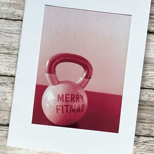 Merry Fitmas Kettlebell Christmas Holiday Card Friend Coach Trainer image 1