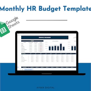 Monthly HR Budget Template, Sheets for HR Department, Track Employee Costs, Manage Payroll Budgets, Human Resources Financial Planning Tool