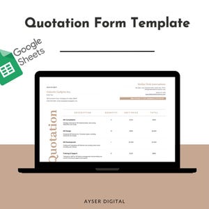 Quotation Template, Price Quote Template, Google Sheets, Editable Template, Business Pricing Tool, Instant Quote Generator