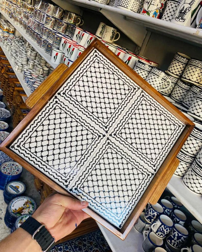 Handmade Palestinian Ceramic Tea Set With Keffiyeh and Arabic ...