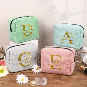 Benutzerdefinierte Name Kosmetiktasche, personalisierte Monogramm Make-up Tasche, Kulturtasche, Make-up Organizer, Geschenk für Freundin, Brautjungfer Geschenk, Geschenk für Sie