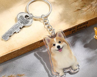 Custom Photo Keychain,Acrylic Pet Keychain,Personalized Dog Keychain,Cat Dog Gift for Her Him,Wedding Gift,Gift for Pet Owners,Memorial Gift