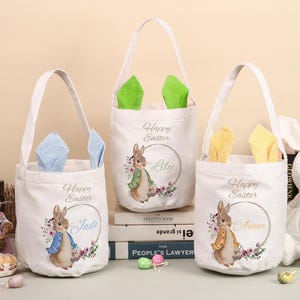 Personalisiertes Osternest, Benutzerdefinierter Name, Osterhasenjungen-Ostern-Tasche, Ostereisuche-Korb, Baby-Namenskorb, Jungen-Mädchen-Ostern-Geschenk-Hollday