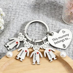 This Mommy Belongs To... Keychain, Personalized Kids Names Keychain, Custom Family Keyring, Mothers Day, Fathers Day Gift, Gift for Family