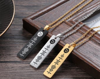 Spotify Code Necklace, Customized Spotify Music Engraved Necklace,Personalized Song QR Code Pendant,Music Lover Gift,Housewarming Gift