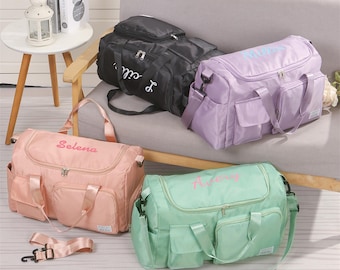 Personalized Duffle Bag, Weekender Bag with Custom Name,Overnight Bag for Her, Travel Bag, Gym Bag, Dance bag, Hospital Bag, Kids Duffel Bag