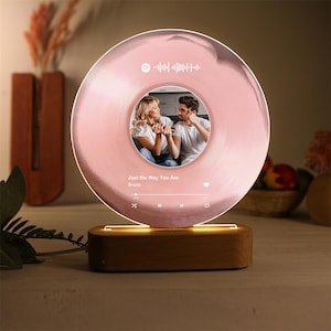 Custom Song Plaque with Photo,Personalized Acrylic Picture Stand,Photo Night Light,Music Frame Gift,Valentine&#39;s Day Gift,Birthday Gift