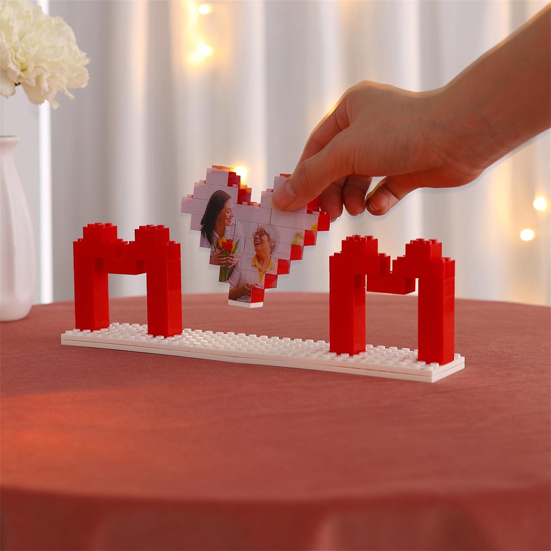 Personalized Photo Puzzle Rectangle Bricks, Custom 4 Pictures