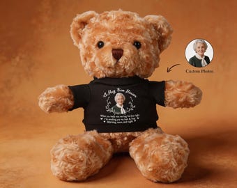 Osito de peluche con foto personalizada: regalo conmemorativo, imagen y texto personalizados, recuerdo, regalo para un ser querido fallecido, regalo de consuelo.