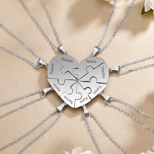 Heart Puzzle Necklace,Customized Name Necklace,Personalized Pendant Puzzle Necklace,Family Friendship Love Pendants Gift,Graduation Gift