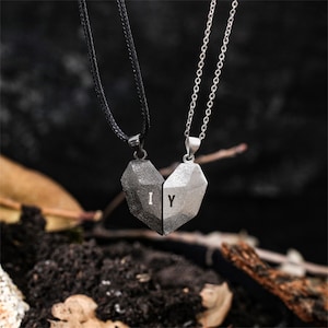 Anpassat magnetiskt hjärthalsbandset för par, matchande parhalsband, personliga smycken för älskare, födelsedag, julklapp till honom