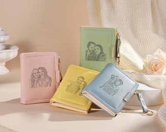 Custom Photo Wallet,Slim Women Wallet,Mini Wallet Women,Slim Leather Wallet,Minimalist Women Wallet,Card Holder Wallet,Mother's Day Gift