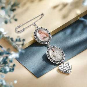 Personalized Bridal Bouquet Charm, Custom Photo Bouquet Pendant, Wedding Memorial Keepsake, Memory Remembrance Pin,Wedding Gifts For him her