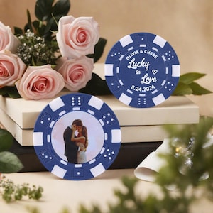 Jetons de poker photo personnalisés : jetons de boisson souvenir de fiançailles de mariage - portrait de joueur, Noël, proposition, coffret cadeau de fiançailles, fête surprise !