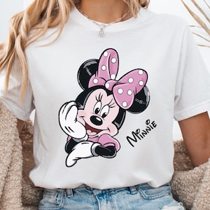 Disney Retro Pink Minnie Mouse Shirt, Cute Disney Girls Trip Sweater, Minnie Ears Sweatshirt, Disneyland Magical Vacation Outfit