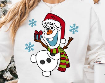 Felpa natalizia Disney Olaf, maglietta regalo di Natale Frozen, maglietta natalizia Disney Family Vacation, maglietta Babbo Natale Olaf, felpa natalizia
