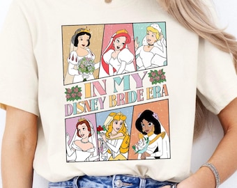 T-shirt « In My Disney Bride Era », Sweat-shirt de mariage Princesses Disney, T-shirt Enterrement de vie de jeune fille Disney, T-shirt de mariée princesse, T-shirt « Bride Two »