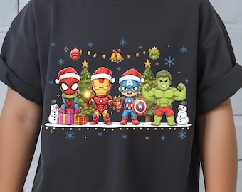 Super Heroes Winter Christmas Shirt, Disney Superhero Christmas Sweatshirt, Merry Christmas Sweater, Disney Xmas Super Heroes Kids Shirt