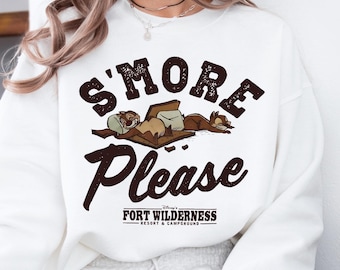 Sweatshirt Disney S'more Please, shirt Disney Chip And Dale, Disney's Fort Wilderness-T-shirt, T-shirt Happy Camper, Disneyland Vacation-shirt
