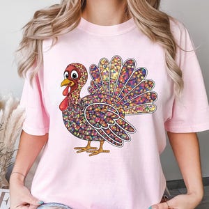 Colorful Turkey Shirt, Happy Thanksgiving Turkey Sweatshirt, Thanksgiving Sweater, Thanksgiving Day Turkey Tee, Fall Season Sweatshirt