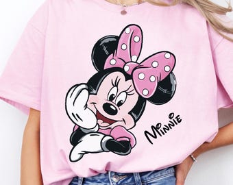 Cute Pink Mini Mouse Shirt, Disney Girls Trip Shirt, Matching Minnie Ears Shirt, Disneyland Magical Vacation Outfit