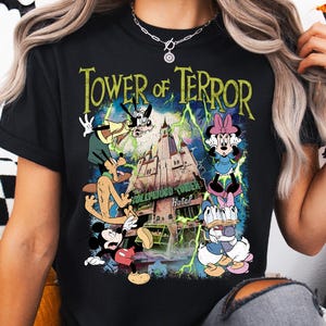 Retro Disney Tower of Terror Halloween Shirt, Mickey The Twilight Zone Tower Tee, Mickey and Friends Spooky Season Halloween Sweatshirt