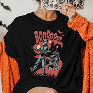 Boooop R2D2 C3P0 Star Wars Halloween Shirt, Vintage Disney Star Wars Halloween Tee, Retro Disney Booo Sweatshirt, Spooky Season Disney Shirt