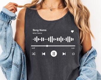 Custom Song Waveform T-Shirt, Personalized Artist Name Tee, Concert Outfit Shirt, Favorite Song Tee, Music Lover Gift, Aesthetic Shirt