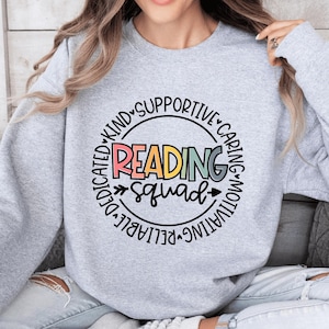 Reading Squad Sweatshirt, Book Club Shirt, Book Lover T-Shirt, School Library Tee, School Life Shirt, Reading Teacher Team T-Shirt