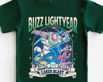 Camiseta Toy Story Buzz Lightyear, Camiseta de Férias na Disneylândia, Camiseta Buzz Lightyear Laser Blast, Camiseta Disney Pixar, Moletom do Filme Toy Story