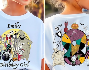 Disney Nightmare Custom Birthday Shirt, Jack and Friends Birthday Tee, Birthday Boy Birthday Girl Custom Name Age Tee, Disney Birthday Trip