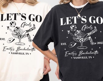 Let's Go Girls vrijgezellenfeestshirt, Bride To Be sweatshirt, vrijgezellenfeest T-shirt op maat, trouwfeest T-shirt, T-shirt voor het trouwfeest van de meiden