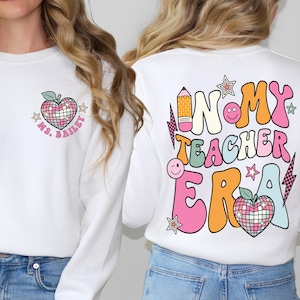 Felpa &quot;My Teacher Era&quot;, T-shirt &quot;Insegnante Life&quot;, Maglietta per insegnanti, Maglietta per apprezzare gli insegnanti, Maglietta per il ritorno a scuola, Maglietta &quot;Teaching Era&quot;