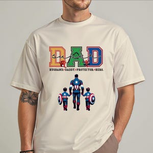 Personalized Dad Superhero T-Shirt, Father's Day Sweatshirt, Marvel Fan Shirt, Avengers Lover Tee, Captain America Hulk Ironman Dad Tee