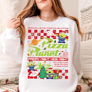 Pizza Planet Christmas Sweatshirt, Disney Toy Story Christmas T-Shirt, Funny Aliens Christmas Shirt, Toy Story Aliens Christmas Sweater