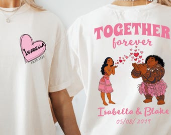 Moana und Maui Valentine Custom Shirt, Disney Valentine Moana Sweatshirt, Disney Paare Liebe Pullover, Happy Valentines Day Tee