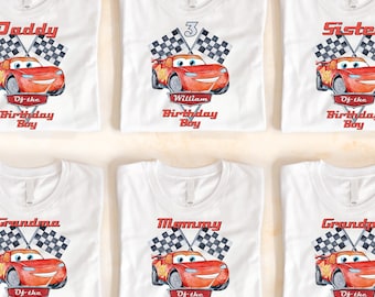 Lightning McQueen Birthday Family Shirt, Family Birthday Matching Sweatshirt, Cars Birthday Boy Birthday Girl Tee, Disney Birthday Sweater