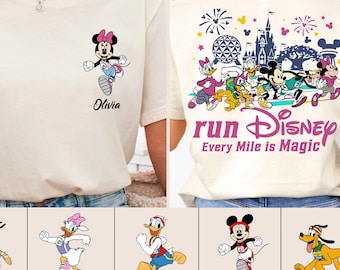 Run Disney Every Mile Is Magic Matching Shirt, Mickey and Friends Run Disney Family Trip, Disney Marathon Custom Sweatshirt, Run Disney Tee