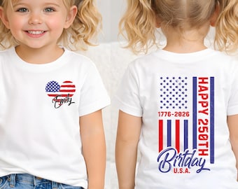 Camiseta personalizada de los 250 años de Estados Unidos, camiseta con la bandera de EE. UU. para el 4 de julio, camiseta patriótica estadounidense, camiseta del Día de la Independencia, camiseta del Día de los Caídos de EE. UU.