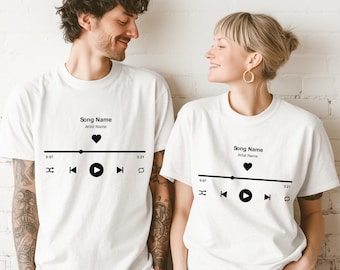 Custom Song And Artist Name Shirt, Personalized Favorite Song Shirt, Music Lover Gift, Couple Concert Matching Tee, Music Player Tee