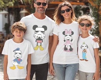 Retro Disney Stormtrooper Head Shirt, Vintage Mickey and Friends Star Wars Tee, WDW Family Vacation Sweatshirt, Family Matching Tee
