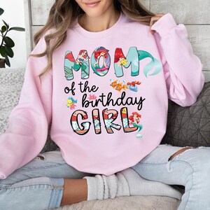 Birthday Family Squad Shirt, Disney Ariel Birthday Girl Shirt, Disney Mama Mini Tee, Disney Mermaid Sweatshirt, Birthday Princess Tee