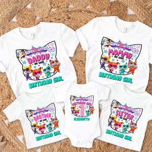 SuperKitties Birthday Shirt, SuperKitties Family T-Shirt, Family Birthday Matching Tee, Birthday Party Sweatshirt, Kids Birthday Shirt