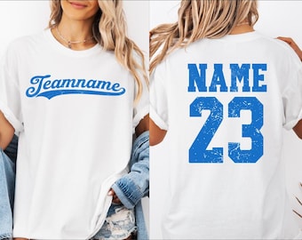 Comfort Colors® Custom Baseball Team Name and Number Shirt, Personalized Name T-Shirt, Baseball Player Tee, Baseball Season Tee