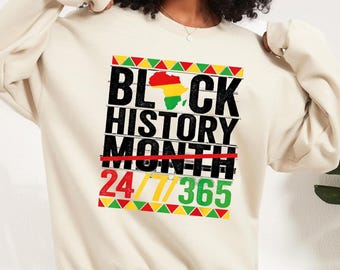 Camiseta de Historia Negra, sudadera Black Lives Matter 24/7/365, camiseta de concientización sobre Juneteenth, camiseta de Derechos Humanos, suéter del Mes de la Historia Negra