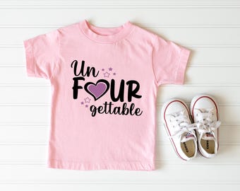 Camiseta "Um Aniversário de Quatro Anos", Camiseta para Celebração do Quarto Aniversário, Moletom para Aniversariante, Camiseta para Festa de Aniversário de Meninas, Camiseta de Aniversário Infantil