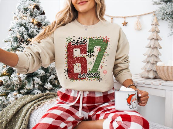 Christmas Six Seven 67 Shirt, Funny Christmas Meme Tee, Funny Christmas Family Sweatshirt, Six Seven Meme Sweater, Merry Christmas Shirt