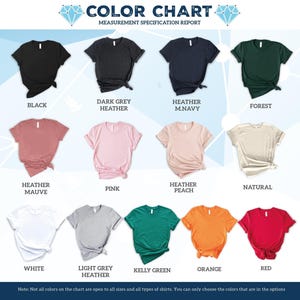 the color chart for a women's t - shirt