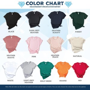 the color chart for a women's t - shirt